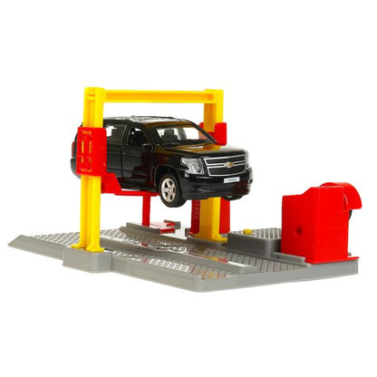 Игрушка пластик свет-звук автосервис 21 см, tahoe-bk , красный, кор. Технопарк в кор.2*30шт