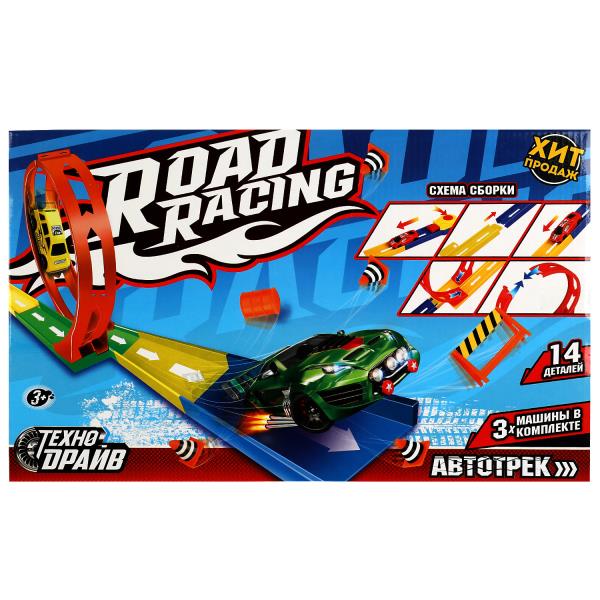 Автотрек петля 360, 3 машинки, кор.41,5*25,6*4,5см ТЕХНОДРАЙВ в кор.2*30шт