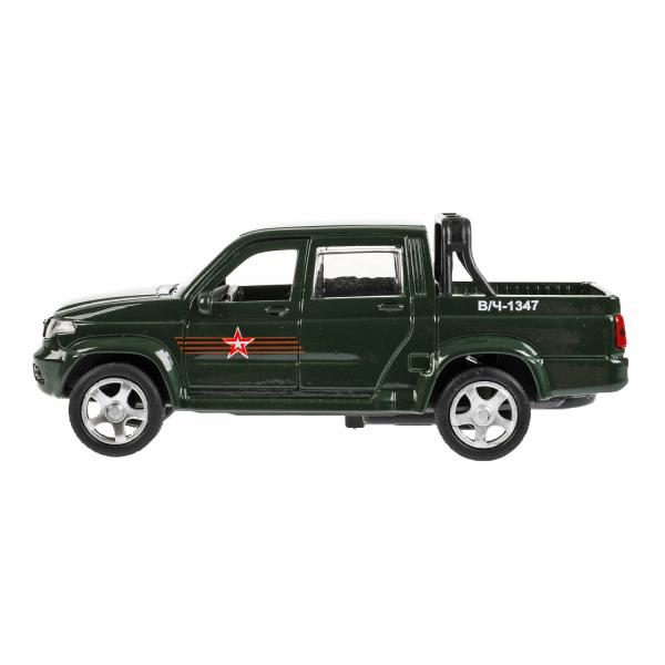 Машина металл UAZ PICKUP АРМИЯ РОССИИ длина 12 см, двери, багаж, инерц, кор. Технопарк в кор.2*36шт