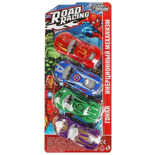 Набор машинок 4шт, ROAD RACING, блист..15,5*35,5*3,5см ТЕХНОДРАЙВ в кор.2*120наб