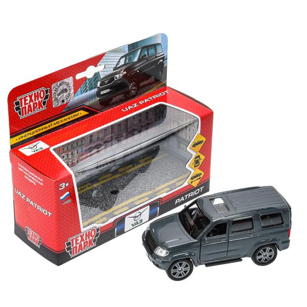 Машина металл UAZ patriot, 12 см, дв., багаж., инерц., серый, кор. Технопарк в кор.2*24шт