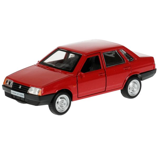 21099-12-RD336381 Машина металл LADA-21099 "СПУТНИК" 12 см, двери, багаж, инерц, красный, кор. Техно