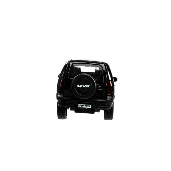 Машина металл LADA NIVA длина 12 см, двери, багаж, инерц, черный, кор. Технопарк в кор.2*36шт