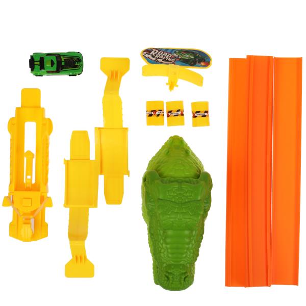 Автотрек с катапультой, крокодил, кор.36*25*9,5см ТЕХНОДРАЙВ в кор.36шт