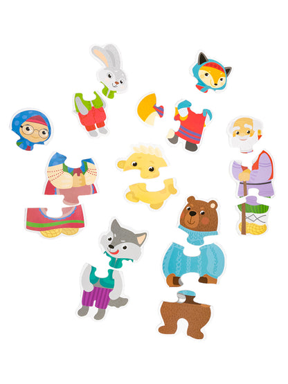 Пазлы-контуры "Колобок" 7 фигурок Baby Toys (мягкие)