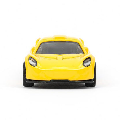 Машина металл Хот Вилс СПОРТКАР 9,5 см, желтый, инерц., кор. - в кор.2*120шт