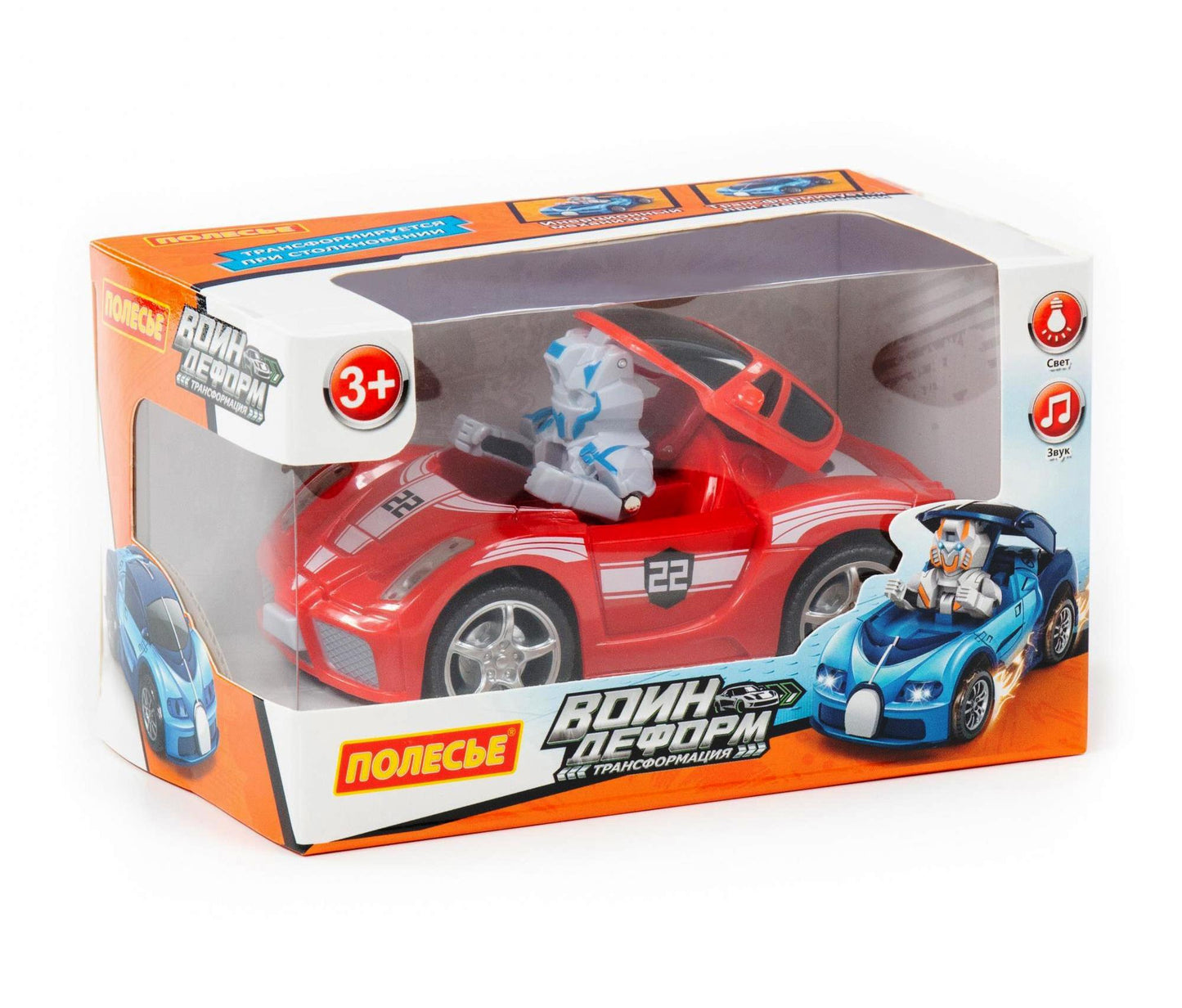 "ВОИН ДЕФОРМ" №2, АВТОМОБИЛЬ ИНЕРЦИОННЫЙ (СО СВЕТОМ И ЗВУКОМ) (В КОРОБКЕ) в кор.12шт
