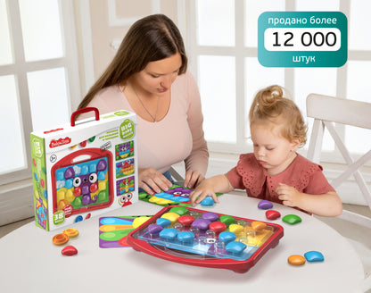 Мозаика для малышей в чемодане "Собачка" d4,5/38 эл Baby Toys в кор.8шт