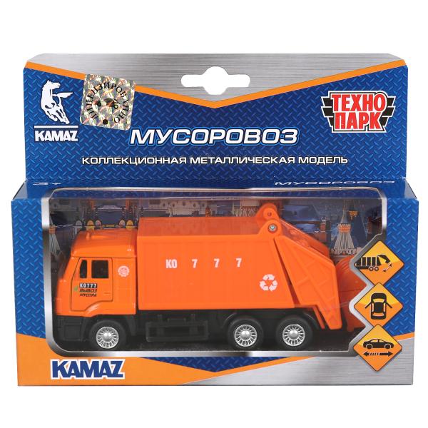 Машина металл KAMAZ МУСОРОВОЗ, 12 см, двери., подвиж.дет., инерц., кор. Технопарк в кор.2*24шт