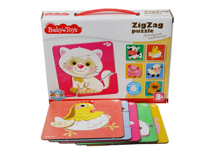 Maxi пазл. Baby toys. ЗИГЗАГ 18 элементов. Домашние животные