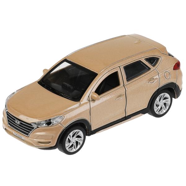 Машина металл HYUNDAI TUCSON длина 12 см, двери, багаж., инер, бежевый, кор. Технопарк в кор.2*36шт