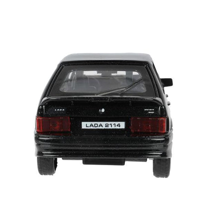 Машина металл LADA -2114 "SAMARA", 12 см, двери, багаж, инерц., черный, кор. Технопарк в кор.2*36шт