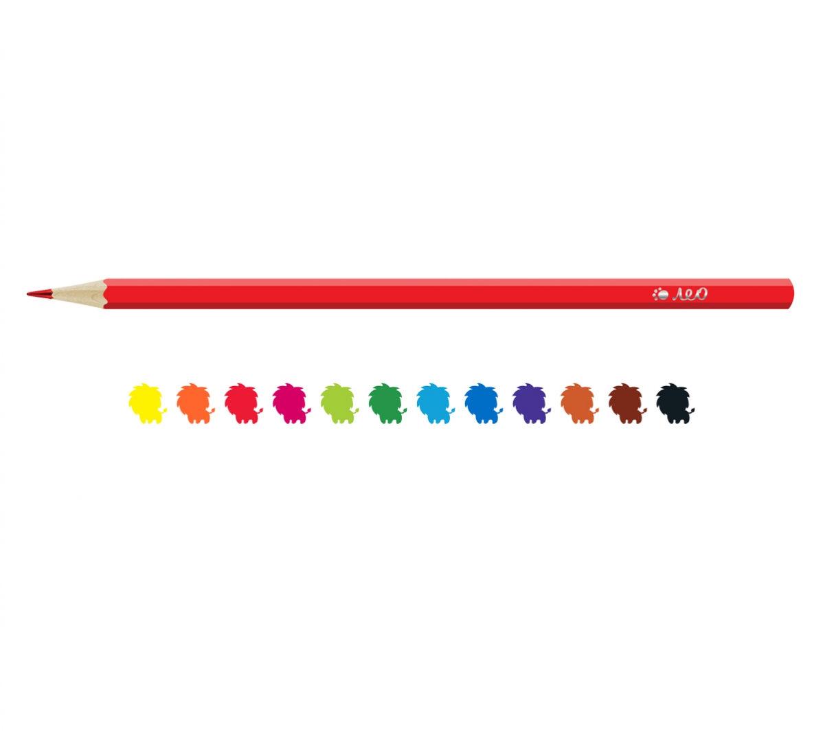 "Лео" "Ярко" Набор цветных карандашей LBSCP-12 заточенный  12 цв. . LBSCP-12