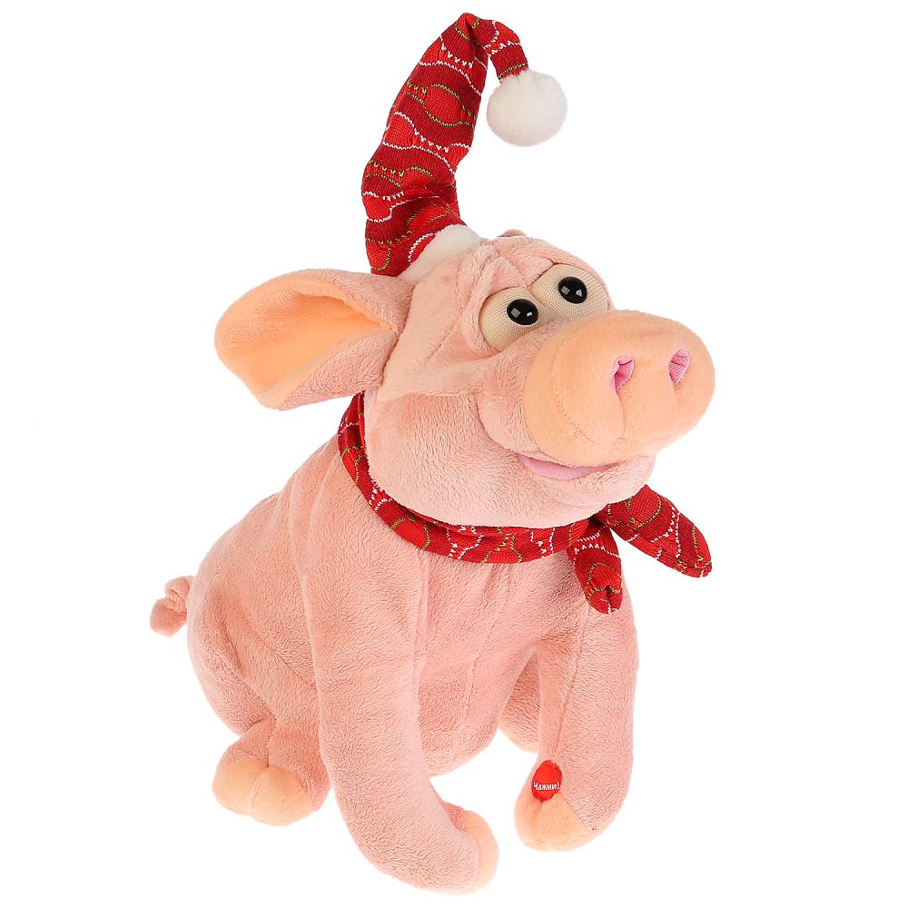 Игрушка интерактивная свинка 30см, на бат., 5 новогодних песен. Мульти-пульти в русс. кор. в кор.6шт