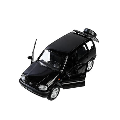 Машина металл LADA NIVA длина 12 см, двери, багаж, инерц, черный, кор. Технопарк в кор.2*36шт