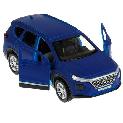 Машина металл HYUNDAI SANTAFE SOFT 12 см, двери, багаж, инерw, СИНИЙ, кор. Технопарк в кор.2*36шт