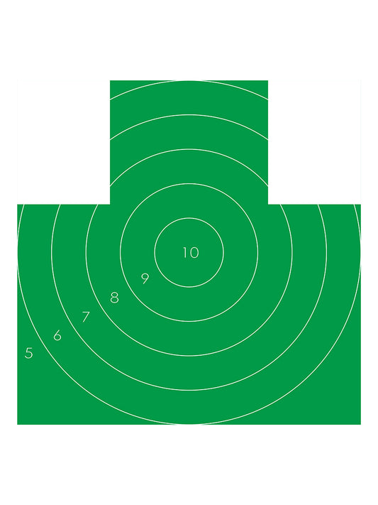 Мишень № 4 грудная фигура с кругами зеленая, профессиональная, 55 см. на 55 см., (бумага 50 шт.)