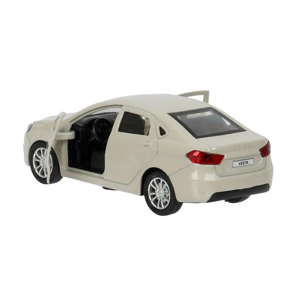 Машина металл LADA vesta 11,5 см, двери, бежевый, кор. Технопарк в кор.2*36шт