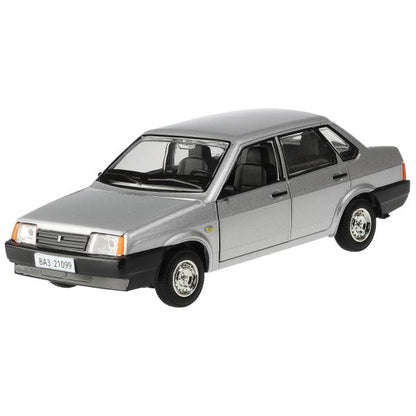 Машина металл свет-звук LADA 21099, 18,5 см, дв., кап.,баг.,инер.,сер., кор. Технопарк в кор.2*12шт
