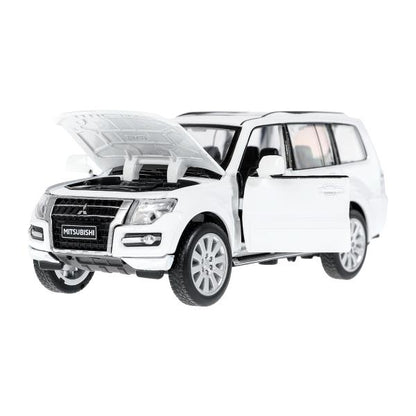 Машина металл свет-звук MITSUBISHI pajero 4wd turbo,14,5 см, двери, инерция Технопарк в кор.2*24шт
