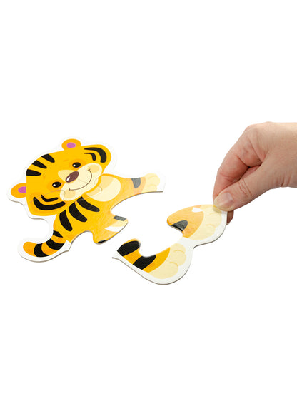 Пазлы контурные Половинки "Дикие животные" Baby Toys (8 карт. 16 эл)