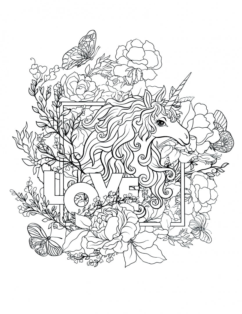 Сказочные единороги. Творческая раскраска