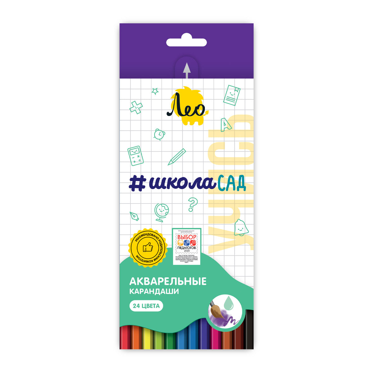 "Лео" "ШколаСад" LSWP-24 Набор акварельных карандашей заточенный  24 цв. . LSWP-24