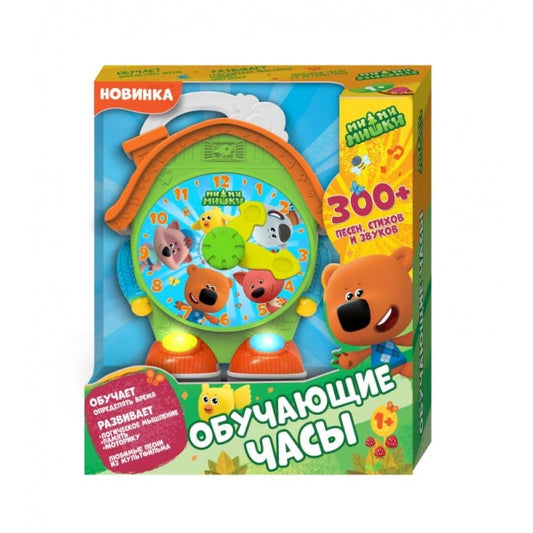Обучающие часы Ми-ми-мишки 300+песен,стихов и звуков.свет.циферблат.кор.бат. Умка в кор.24шт