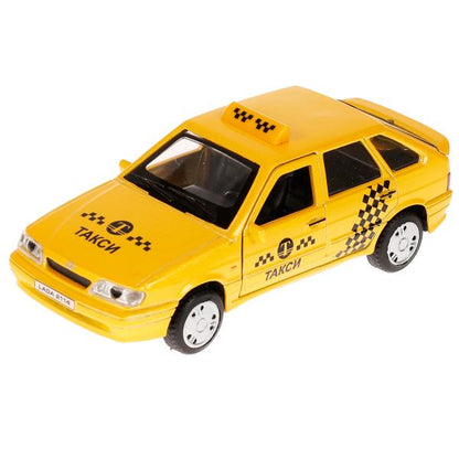 Машина металл LADA -2114 "SAMARA" ТАКСИ, 12 см, двери, баг, инерц., кор. Технопарк в кор.2*36шт
