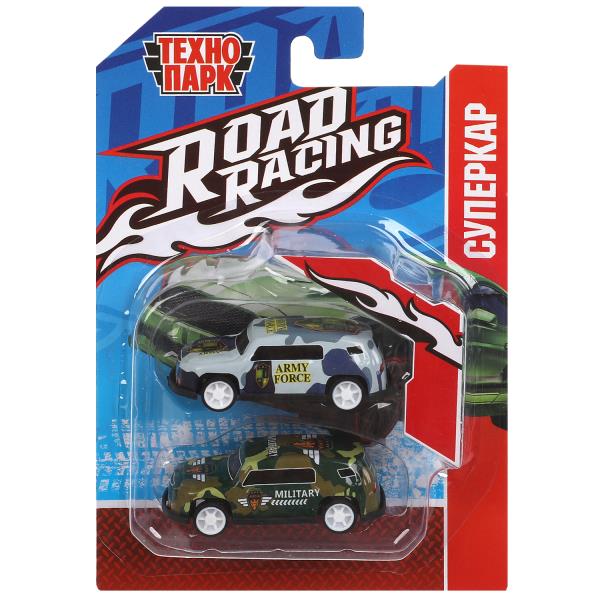 Машина металл ROAD RACING набор 7,5см, 2 шт,металл,в ассорт блистер Технопарк в кор.2*240наб