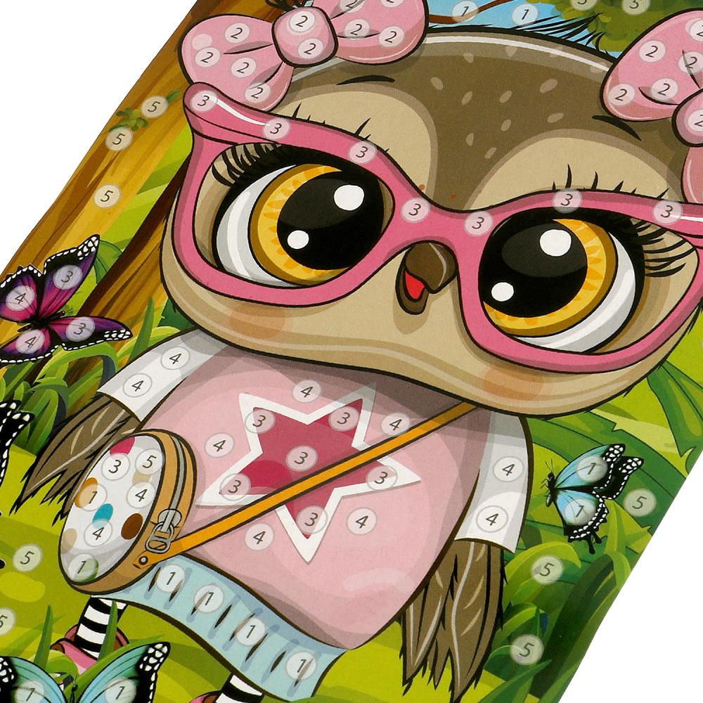 Аппликация стразами в пакете 15*21 см сова МУЛЬТИ АРТ в кор.100шт