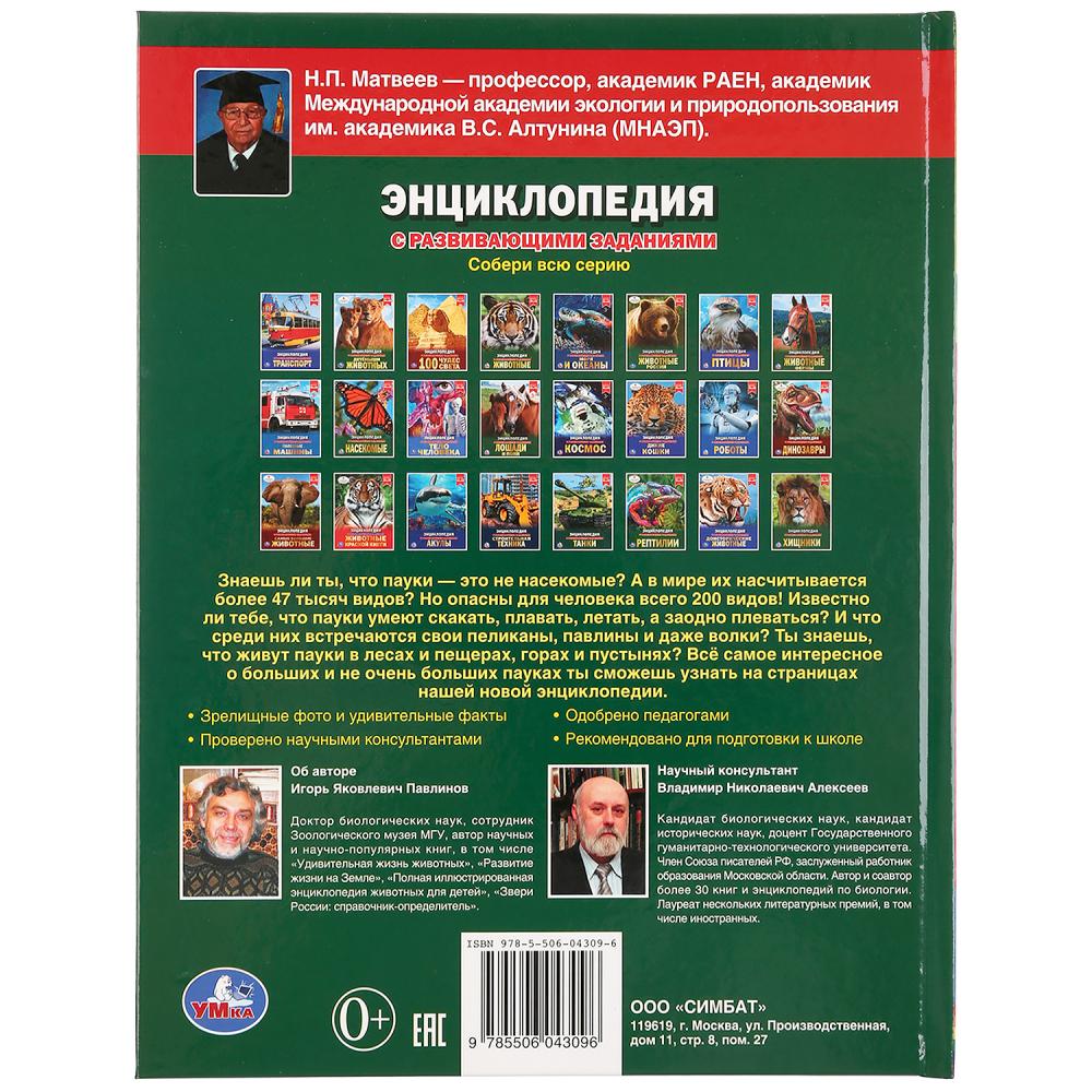 "УМКА". БОЛЬШИЕ ПАУКИ (ЭНЦИКЛОПЕДИЯ А4 С РАЗВИВАЮЩИМИ ЗАДАНИЯМИ). ТВЕРДЫЙ ПЕРЕПЛЕТ в кор.15шт