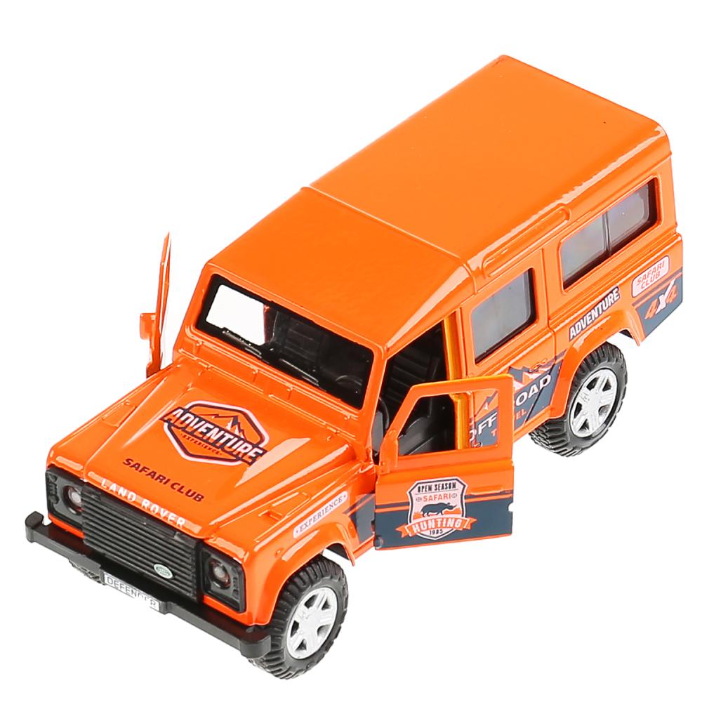 Машина металл свет-звук land rover defender спорт 12см,инерц.,оранжевый в кор. Технопарк в кор2*36шт