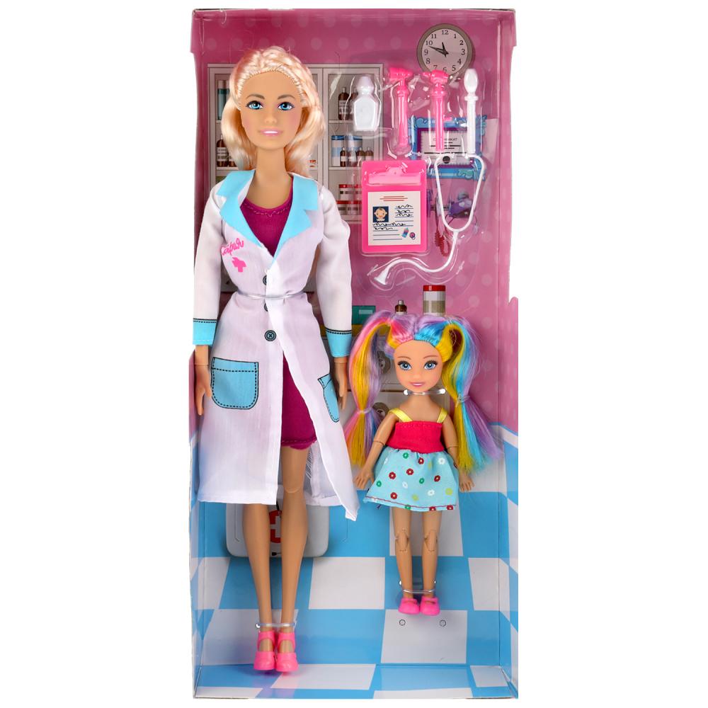 66177-S-BB 306339 Кукла 29 см София врач, с пациентом Машенька и акс, руки и ноги сгиб, в кор КАРА