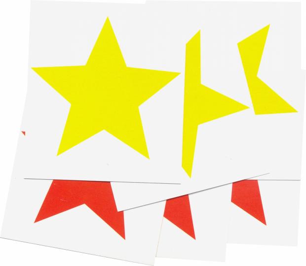 Счетный материал. Набор из 20 карточек. Звёздочки жёлтые и красные