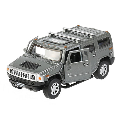 Машина металл HUMMER "hummer h2", дл12см,откр дв,багаж,инерц,темн-сер,в кор Технопарк в кор.2*36шт