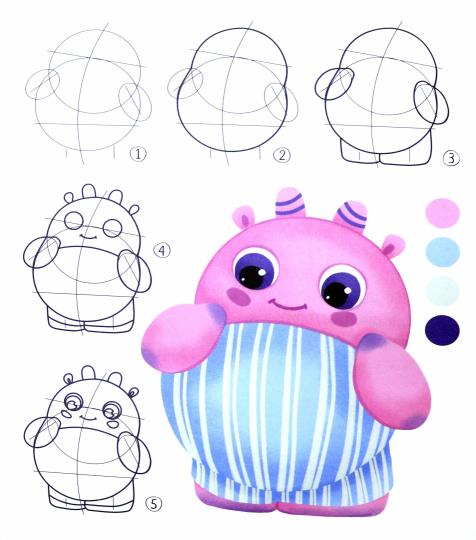 УЧИМСЯ РИСОВАТЬ. ШАГ ЗА ШАГОМ. МОНСТРИКИ