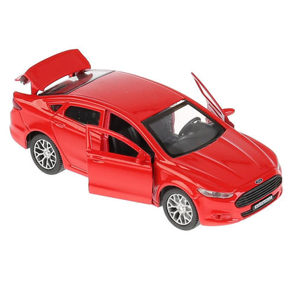 Машина металл FORD MONDEO длина 12 см, двери, багаж, инерц, красный, кор. Технопарк в кор.2*36шт