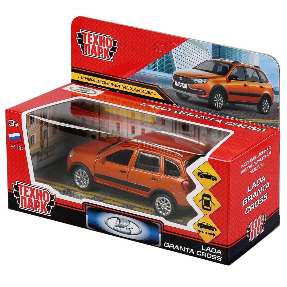 Машина металл "lada granta cross 2019" 12см, откр.двери,инерц.золотой в кор. Технопарк в кор.2*36шт