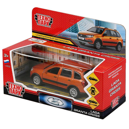 Машина металл "lada granta cross 2019" 12см, откр.двери,инерц.золотой в кор. Технопарк в кор.2*36шт