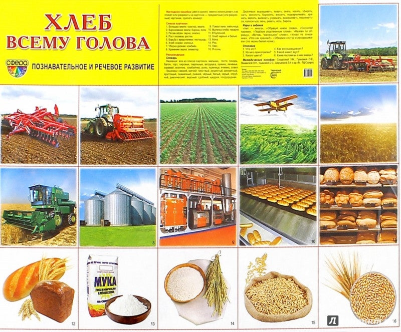 Дем. картинки СУПЕР Хлеб всему голова. 16 демонстрационных картинок с текстом на обороте на обороте (учебно-методическое пособие с комплектом демонстрационного материала 173х220 мм, познавательное и р