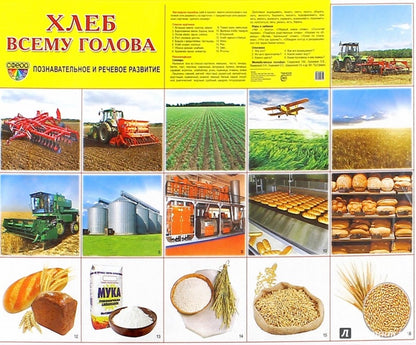 Дем. картинки СУПЕР Хлеб всему голова. 16 демонстрационных картинок с текстом на обороте на обороте (учебно-методическое пособие с комплектом демонстрационного материала 173х220 мм, познавательное и р