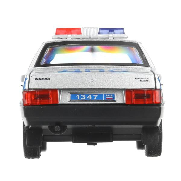 Машина металл свет-звук LADA ваз-21099 13cm,ПОЛИЦИЯ серебряный кор.технопарк Технопарк в кор.2*36шт
