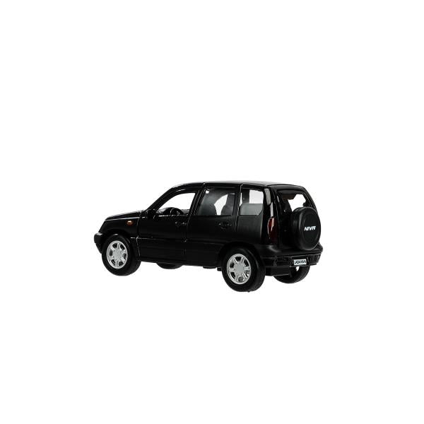 Машина металл LADA NIVA длина 12 см, двери, багаж, инерц, черный, кор. Технопарк в кор.2*36шт