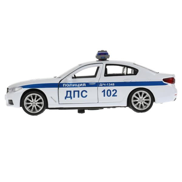 Машина металл свет-звук BMW 5-er M-SPORT ПОЛИЦИЯ 12 см, двери, багаж, кор. Технопарк в кор.2*36шт