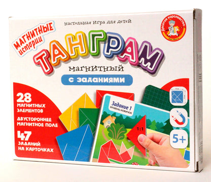 ИГРА НАСТОЛЬНАЯ "ТАНГРАМ МАГНИТНЫЙ С ЗАДАНИЯМИ". СЕРИЯ МАГНИТНЫЕ ИСТОРИИ в кор.14шт