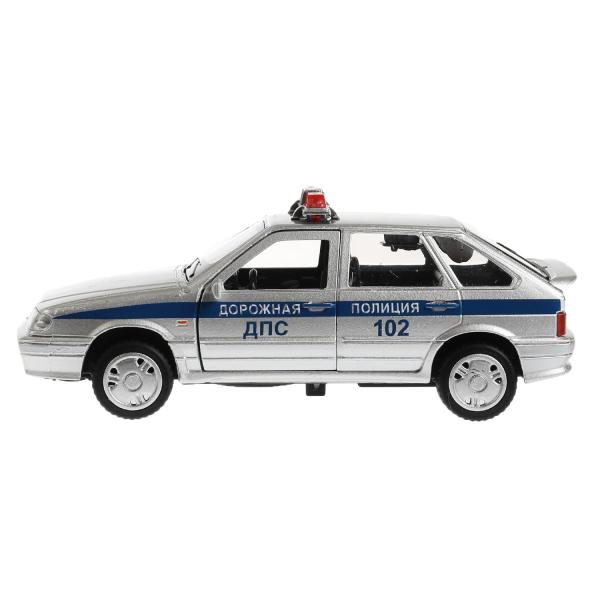 Машина металл свет-звук LADA-2114 "SAMARA" ПОЛИЦИЯ 12 см, двери, багаж, кор. Технопарк в кор.2*36шт