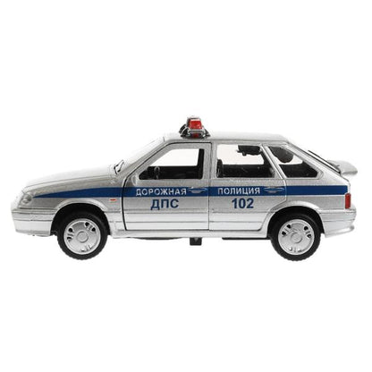 Машина металл свет-звук LADA-2114 "SAMARA" ПОЛИЦИЯ 12 см, двери, багаж, кор. Технопарк в кор.2*36шт