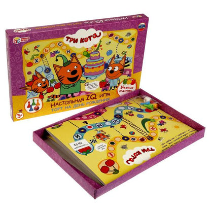 Торт на день рождения. Настольная IQ-игра. Три кота. 217х330х27 мм. Умные игры. в кор.20шт