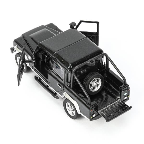 Машина металл LAND ROVER DEFENDER PICKUP 12 см, двери, багаж, черный, кор. Технопарк в кор.2*36шт